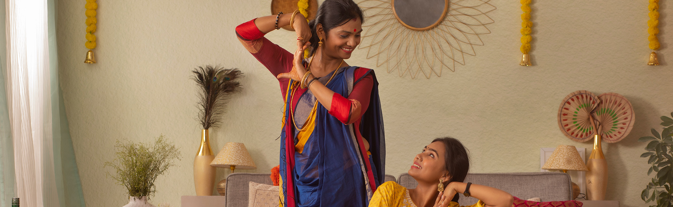 Bengali family dancing at home