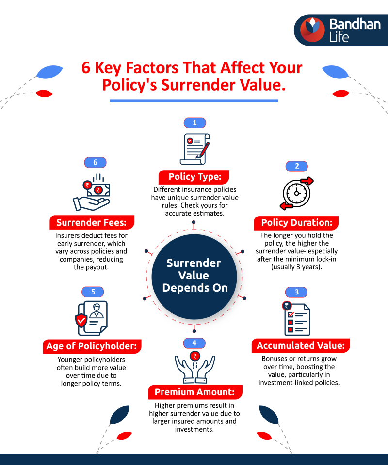 Factors to Consider While Calculating Surrender Value infographic